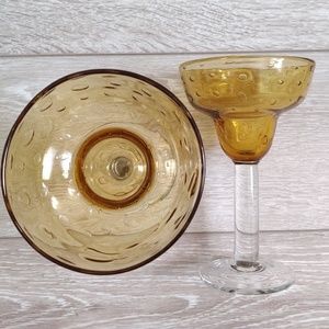 Four handblown margarita glasses